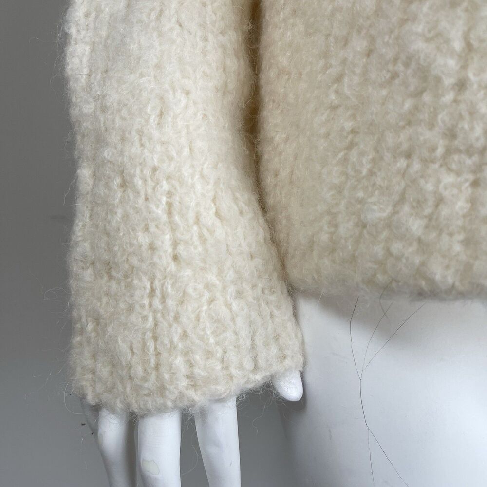 Rag & Bone Womens L‎ Alpaca Bouclé Chunky Sweater Freda Cozy Luxury Preppy - Picture 4 of 13